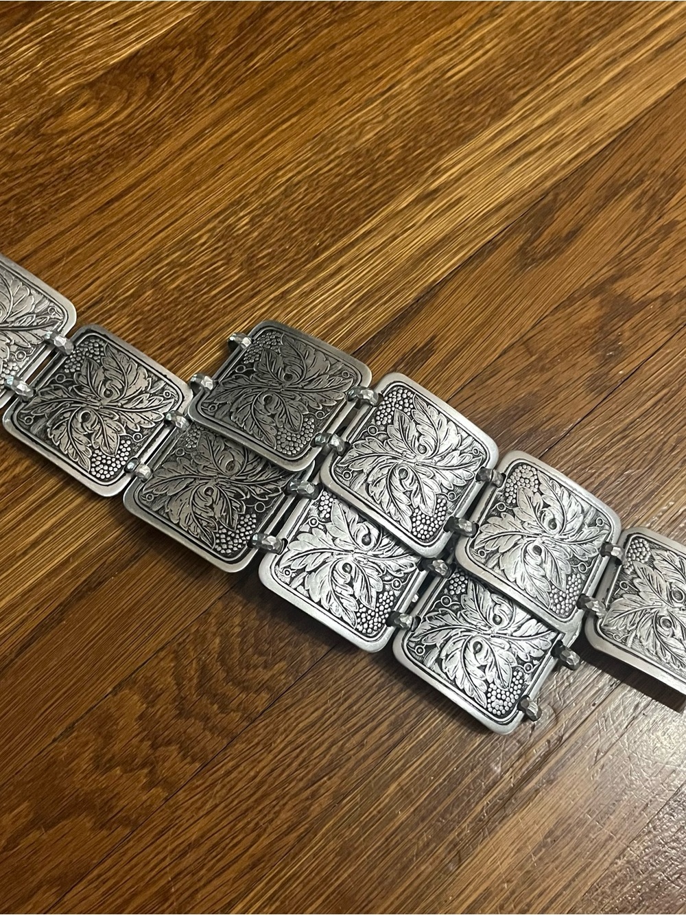 Vintage metal link belt 25.5” 80s 90s western square boho